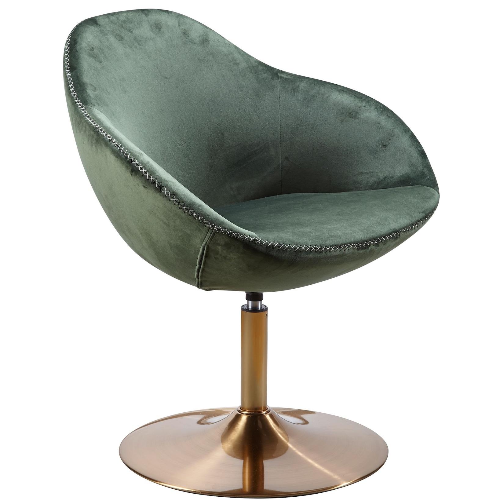 KADIMA DESIGN Loungesessel: Bequem, Drehfunktion, grün-gold, Trompetenfuß, 360° drehbar, Samtbezug, Polyester.