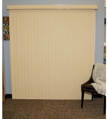 BlindDen Golden Sand Havana Vinyl Vertical Blind, CORDLESS