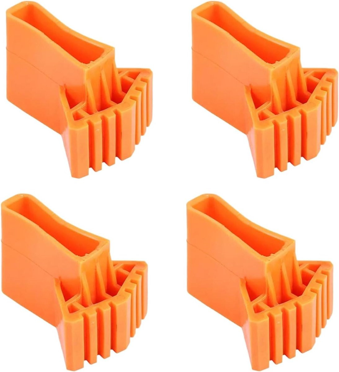 Set van 4 oranje rubberen trapondersteuningen voor verbeterde grip en veiligheid