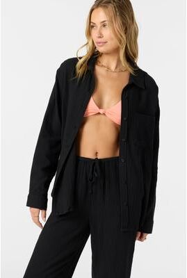O'Neill s Leni Relaxed Long Sleeve Top in Black, Size Medium