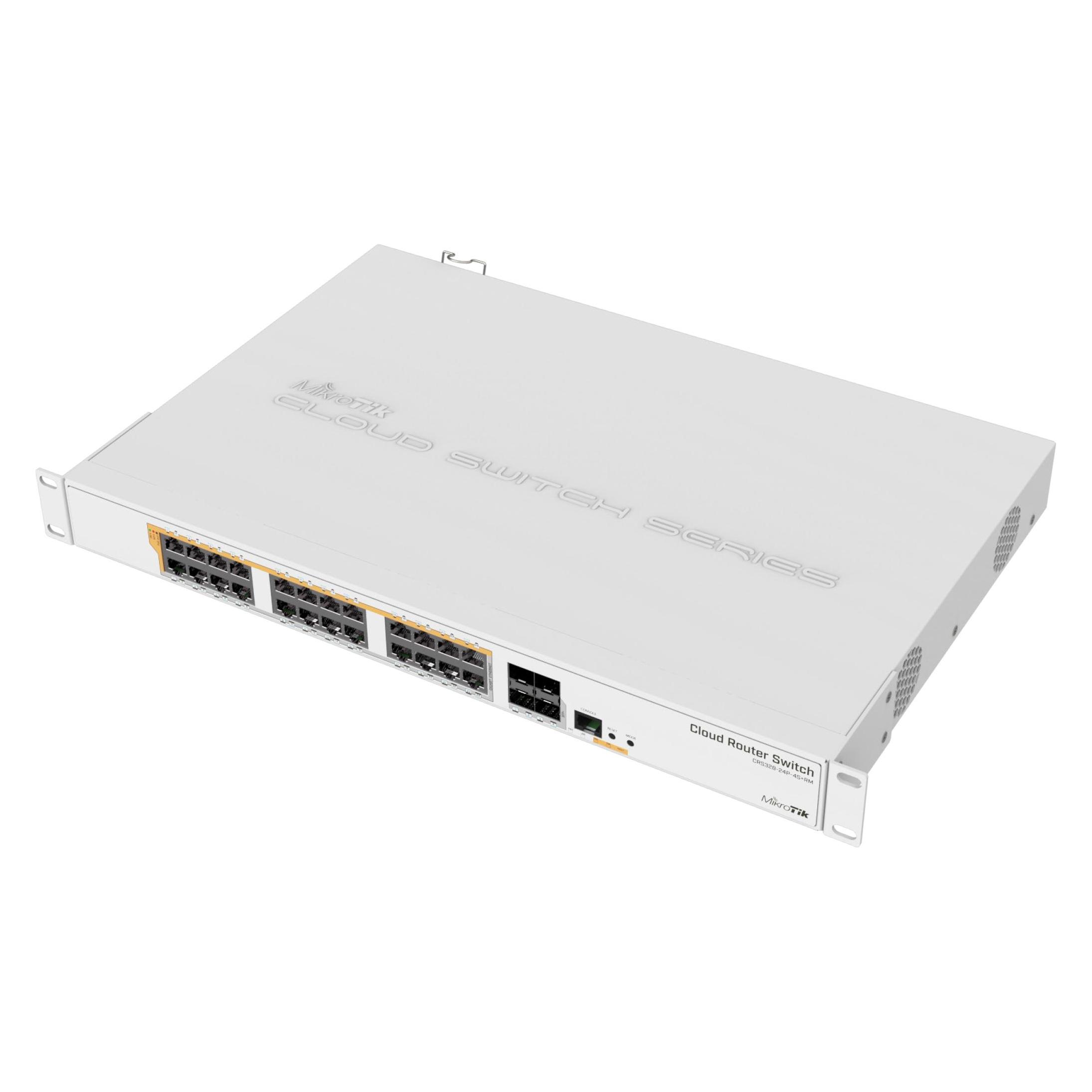 MikroTik Routerboard CRS328-24P-4S+ RM 24port Gbe Lan Poe 4xSFP+ Port Rackmount Cloud Router Switch (28 Ports) (CRS328-24P-4S+RM)