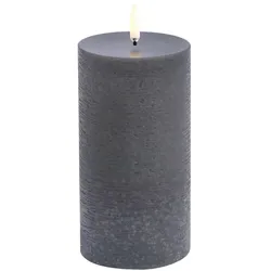 Uyuni LED Stumpenkerze 7,8x15cm melted rustic grey