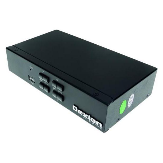 Dexlan HDMI 1.4 KVM Switch, 4k UHD, USB, 4-fach, Desktop (061093)