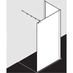 Kermi Pasa XP Seitenwand PXTWF07520VAK 75x200cm, silber hochglanz, ESG klar, mit 90Grad Stabilisierung
