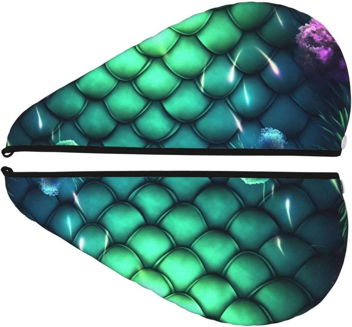 Zwarte Haarturban voor het sneller drogen van je haar, 64 x 26 cm