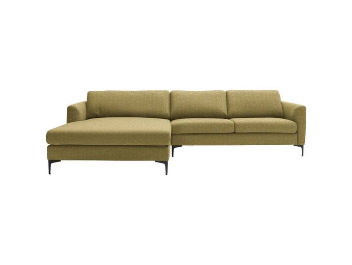 Schöner Wohnen Ecksofa, Currygelb, Metall, Ottomane links, L-Form, 310x195 cm, Typenauswahl, Fußauswahl, Lederauswahl, Stoffauswahl, planbar, Armteilvarianten, Hocker erhältlich, individuell planbar, Wohnzimmer, Sofas & Couches, Wohnlandschaften, Ecksofas
