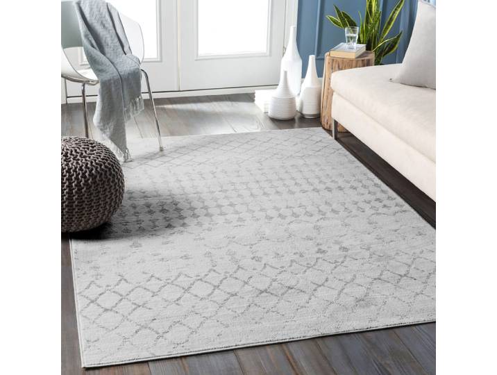 Tapis berbère ethnique blanc/gris 160x215