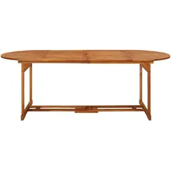 vidaXL Gartentisch 220x90x75 cm aus massivem Akazienholz