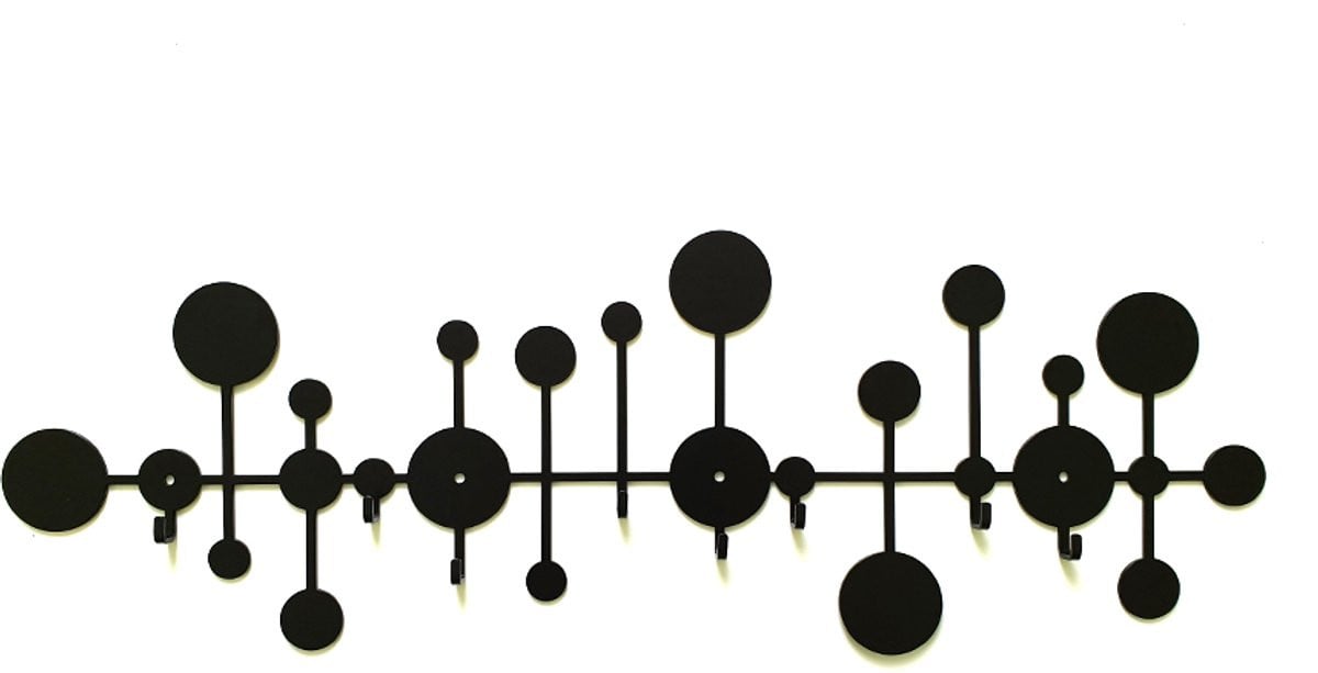 Decorizzly Elzo Mini Wandhaak Geometrisch Zwart