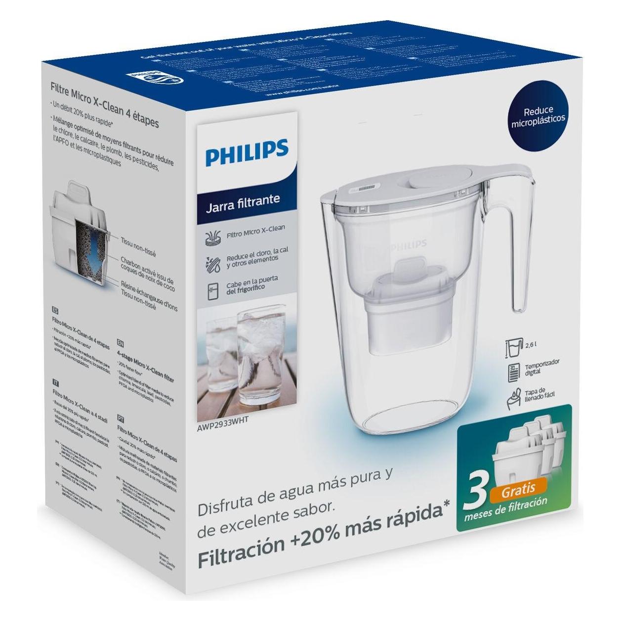 Philips AWP2933WHT3/24 filter jug??2.6 liters White (3x) (AWP2933WHT3/24)
