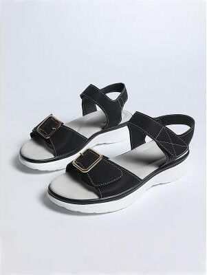 LightInthebox Women's Blue Walking Sandals – Comfort Velcro Strap Summers Sandals with Cushioned Sole for Travel, Casual Outdoor and Daily Wear