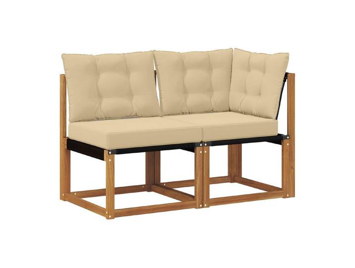 vidaXL Sofaelement 2 stk. Outdoor Mittel- und Ecksofa Natur (2 St)