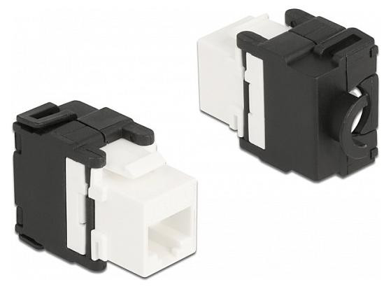 Delock Keystone-module RJ45 naar LSA-klemmenblok Cat.6A 180 graden gereedschapsvrij plat wit
