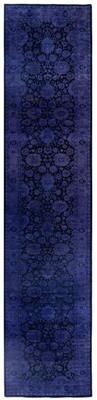 Overton "Overdyed One-of-a-Kind Hand-Knotted Runner Rug - Purple - 2' 7"" x 12' 1"""