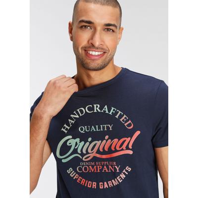 T-Shirt AJC, Herren, Gr. 4XL (68/70), blau (marine), Jersey, Obermaterial: 100% Baumwolle, bedruckt, unifarben, schmal, Rundhals, Shirts T-Shirt, kurzärmelig, schmaler Schnitt, bedruckt oder unifarben