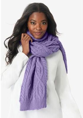 Women's Cable Knit Scarf by Accessories For All in Soft Iris