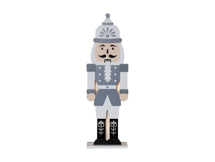 Dekofigur Trading LED-Figur Nussknacker , grau, B:16cm H:52cm, Holz, Dekofiguren, Dekofigur