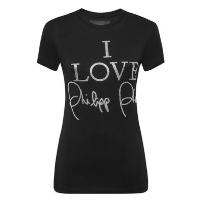 T-Shirt PHILIPP PLEIN "Slim-Fit-T-Shirt", Damen, Gr. XS, 02, schwarz, Stoff: 100% Baumwolle. Besatz: 100% Glasfaser, Shirts T-Shirt