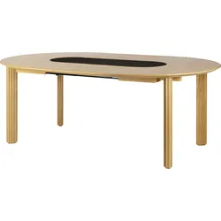 Comfort Circle Ripples Ausziehtisch, schwarz mit Messing