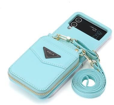 LightInthebox Phone Case For Samsung Galaxy Z Flip 6 Z Flip 5 Z Flip 4 Z Flip 3 Wallet Case Portable Zipper Card Slot Solid Colored PC PU Leather