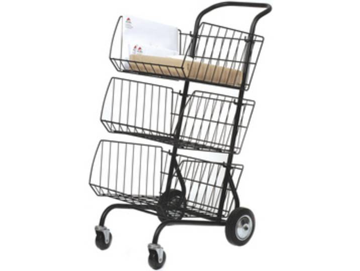 Chariot pour transport du courrier, en métal, noir