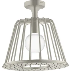 Hansgrohe Axor LampShower/Nendo Kopfbrause mit Deckenanschluss, Edelstahl Optic, 275 mm Brausekopfgröße, Rain Strahl, integrierte LED-Beleuchtung
