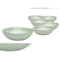 Van Well | URBAN Schale 19 cm grün 6er Set  - Steinzeug Bowl, für Nudeln, Suppe,Salat Poke oder Müsli