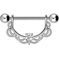 Chirurgenstahl Nippelpiercing ORIENTALISCHES DESIGN + KRISTALL