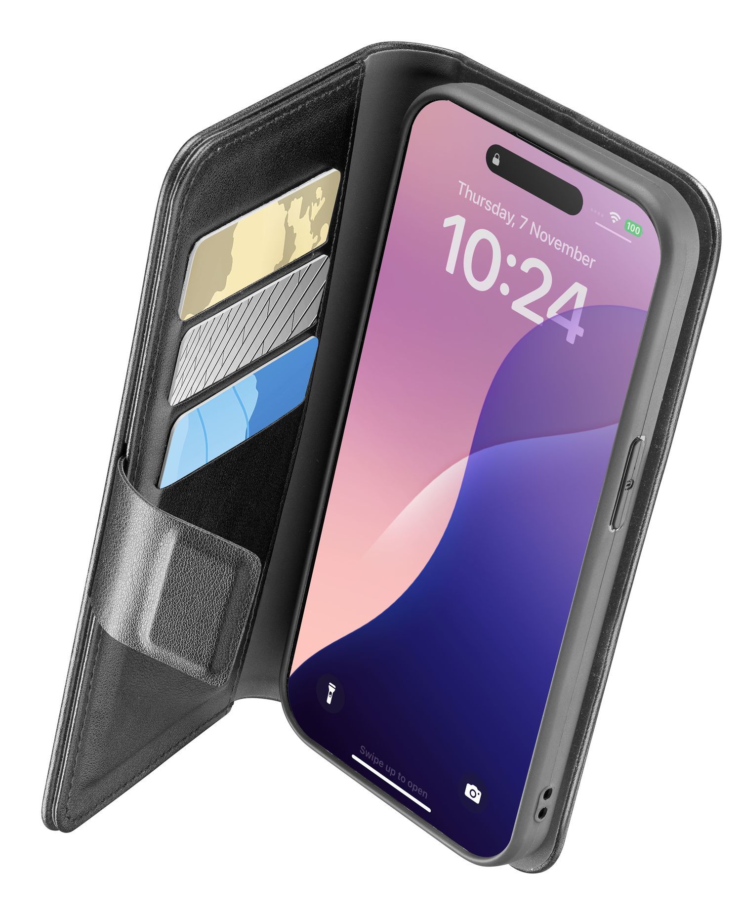 Cellular Line Folio für iPhone 16e/17e Book Agenda 2 Case (Schwarz) BOOKAG2IPHSE4K