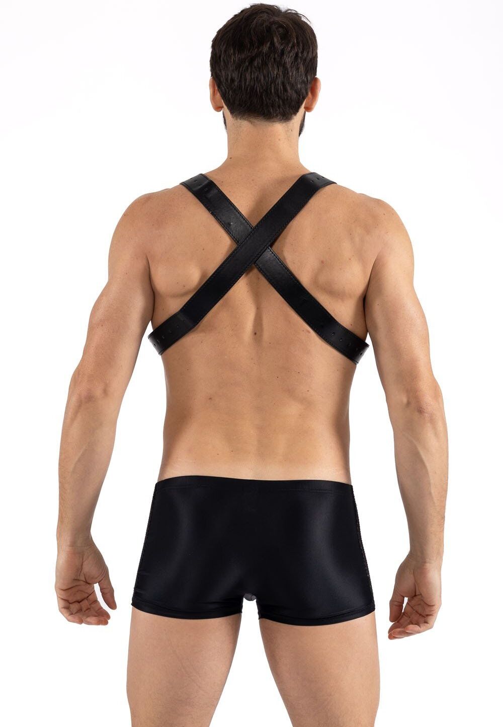 Look Me Harnais homme simili cuir avec sangles croisées dans le dos - LM302412152