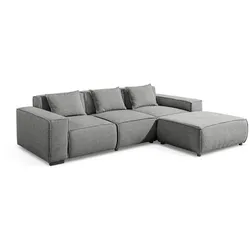 filippo Ecksofa Malta Stoff Grau Dunkelgrau