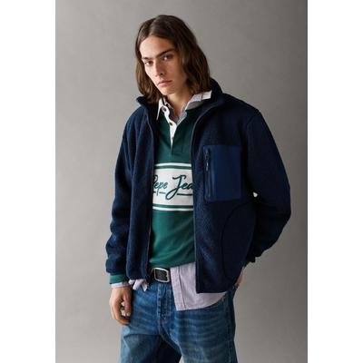 Winterjacke PEPE JEANS "winter jacket BORG JACKET", Herren, Gr. L, dulwich blau, 100% Polyester, Jacken Winterjacke