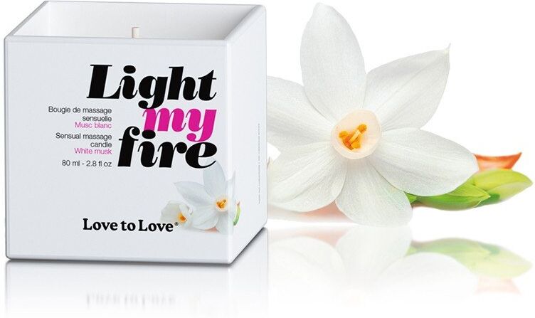 Love to Love Light My Fire Luscious Massage Bougie - Musc Blanc - 80 ml