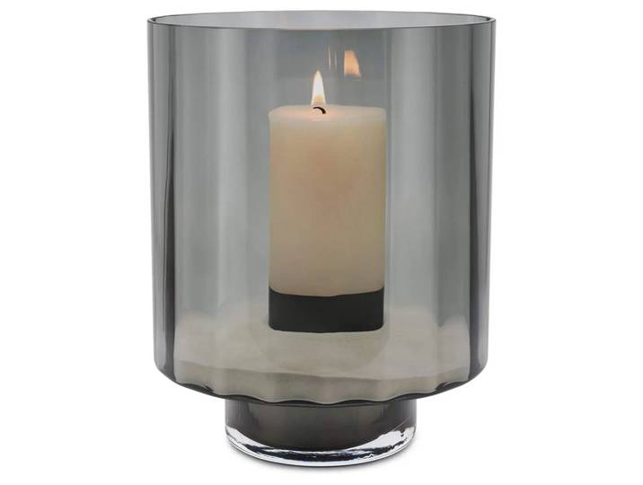 Windlicht Rauchglas H: 35 cm Abhika