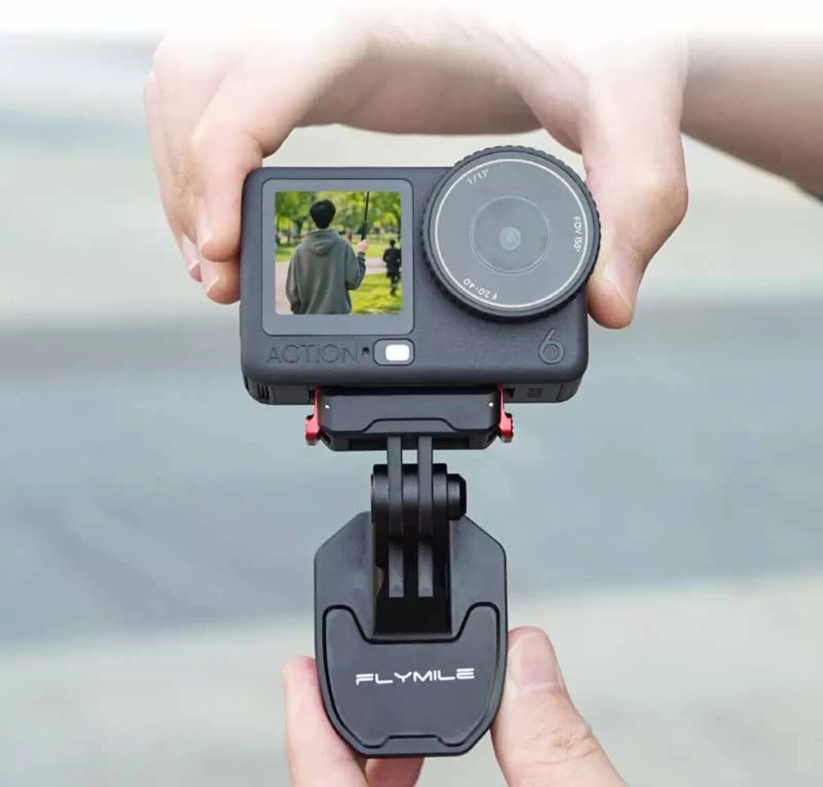 INF Motorrad Windschild Kamerahalter – Aluminiumlegierung mit Silikonpolster, vibrationsresistent, kompatibel mit DJI Action 6,