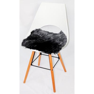 Stuhlkissen HEITMANN FELLE "Lamm, Sitzauflage eckig", grau (anthrazit, felloptik unifarben), B:44cm H:5cm L:44cm, Lammfell, Dekokissen_Sitzkissen_Kissenhüllen, Stuhlkissen, 44x44 cm, echtes Lammfell, waschbar, auch als 2er oder 4er Set