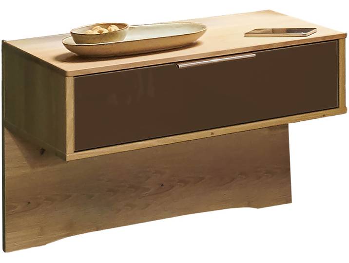 Nachtkonsole WIEMANN Cordoba , braun (glas mocca), B:60cm H:48cm T:43cm, FSC-zertifiziertes Massivholz, Floatglas, Holzwerkstoff, Sideboards, Nachtkonsole, vormontiert