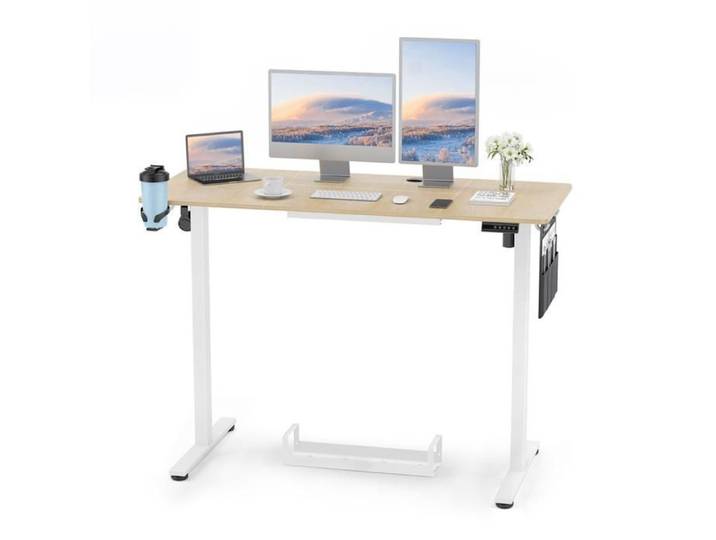 Bureau assis-debout électrique - EARTHY HOME - 120x60 cm - Réglable en hauteur - Fonction mémoire - Anti-collision
