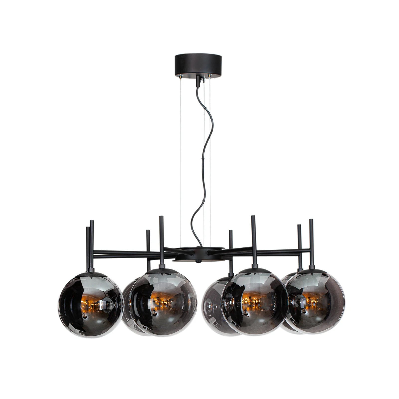 By Rydéns Boyle Lysekrone Black/Smoke Grey - Moderne glazen hanglamp voor de eetkamer