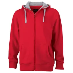 Lifestyle Kapuzen-Sweatjacke "JN963" - L - red