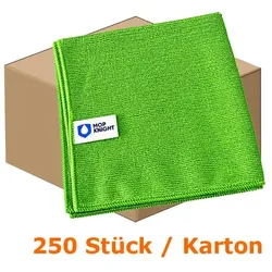 Microfasertuch MopKnight Professional 40 x 40 cm grün Karton 250 Tücher, leistungsstark, saugfähig, waschbar bis 90 °C