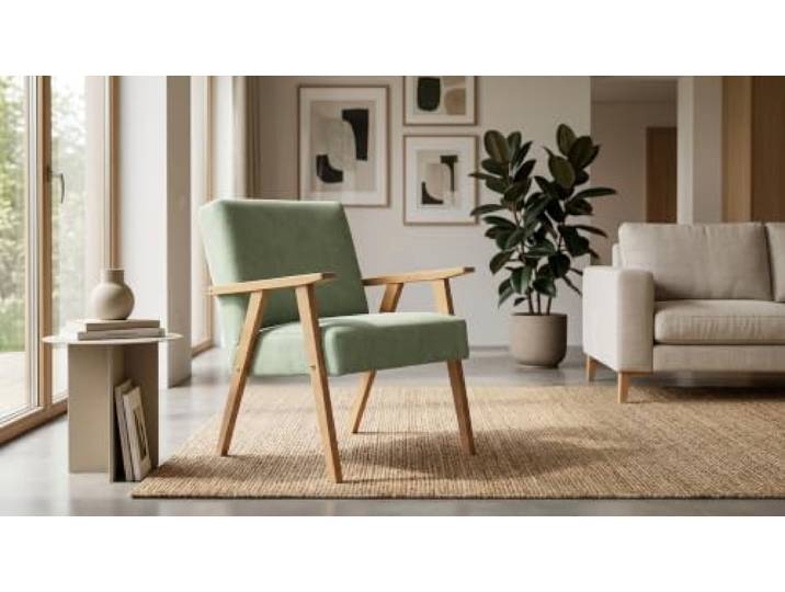Family Meble Sessel Soler Royal Aura – Retro-Sessel im Vintage-Stil mit Stoff-Bezug – Mintgrün · 12