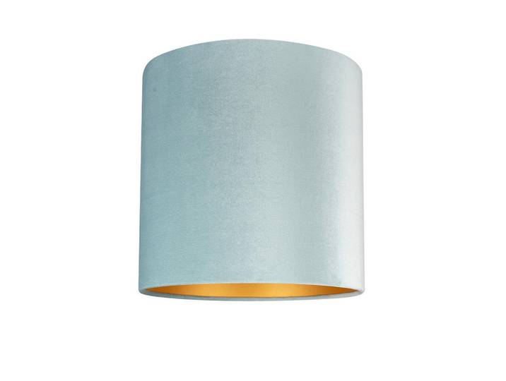 Leuchtenschirm Velour, Hellblau, Metall, zylindrisch, E27, 35 cm, Lampen & Leuchten, Innenbeleuchtung, Lampenschirme