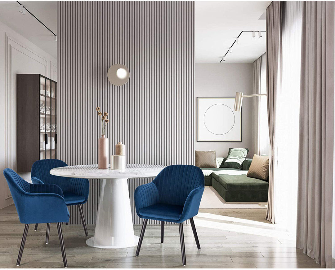 Fairmont Park Deana Upholstered Dining Chair Blue 81cm H X 50cm W X 42cm D
