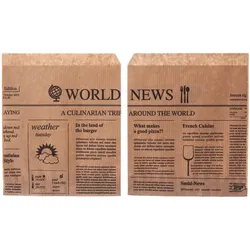 Snacktasche Newspaper braun 15 x 16 cm für Burger/Kebap