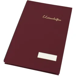 Soennecken Unterschriftsmappe 1492 DIN A4 20 Fächer Leinen rot