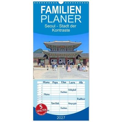 Familienplaner 2027 - Seoul - Stadt der Kontraste mit 5 Spalten (Wandkalender, 21 x 45 cm) CALVENDO