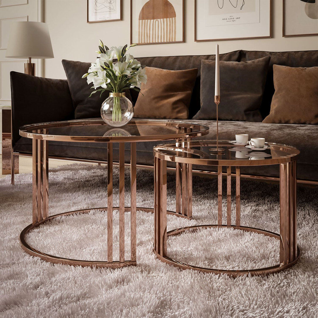Canora Grey Coffee Table transparent 48cm H X 70cm W X 70cm D