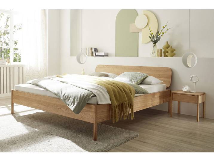 Jugendbett Metallfrei 'Natura Oak II' 140x200cm Wildeiche massiv