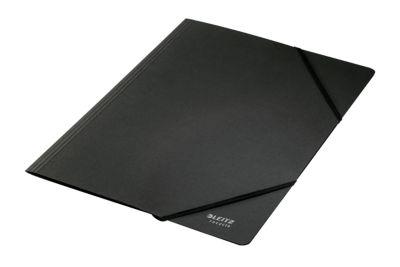 Leitz® Eckspanner Recycle, A4, bis zu 250 Blatt, Gummizugverschluss, Blauer Engel, Recyclingkarton, schwarz